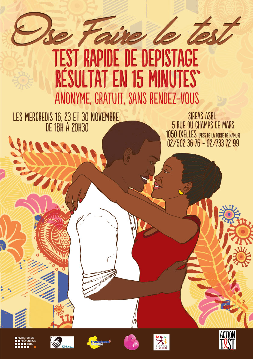 Affiche ACTION TEST - dépistage sida pour migrants