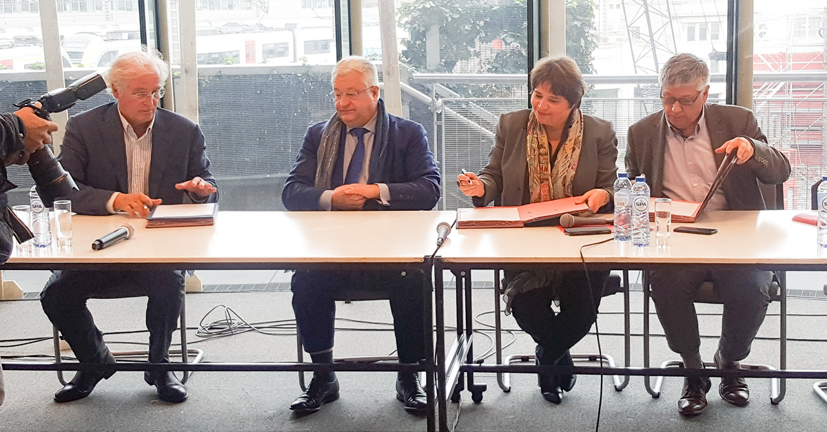Campagne de dépistage du cancer colorectal, la ministre Cécile Jodogne en conférence de presse avec ses collègues