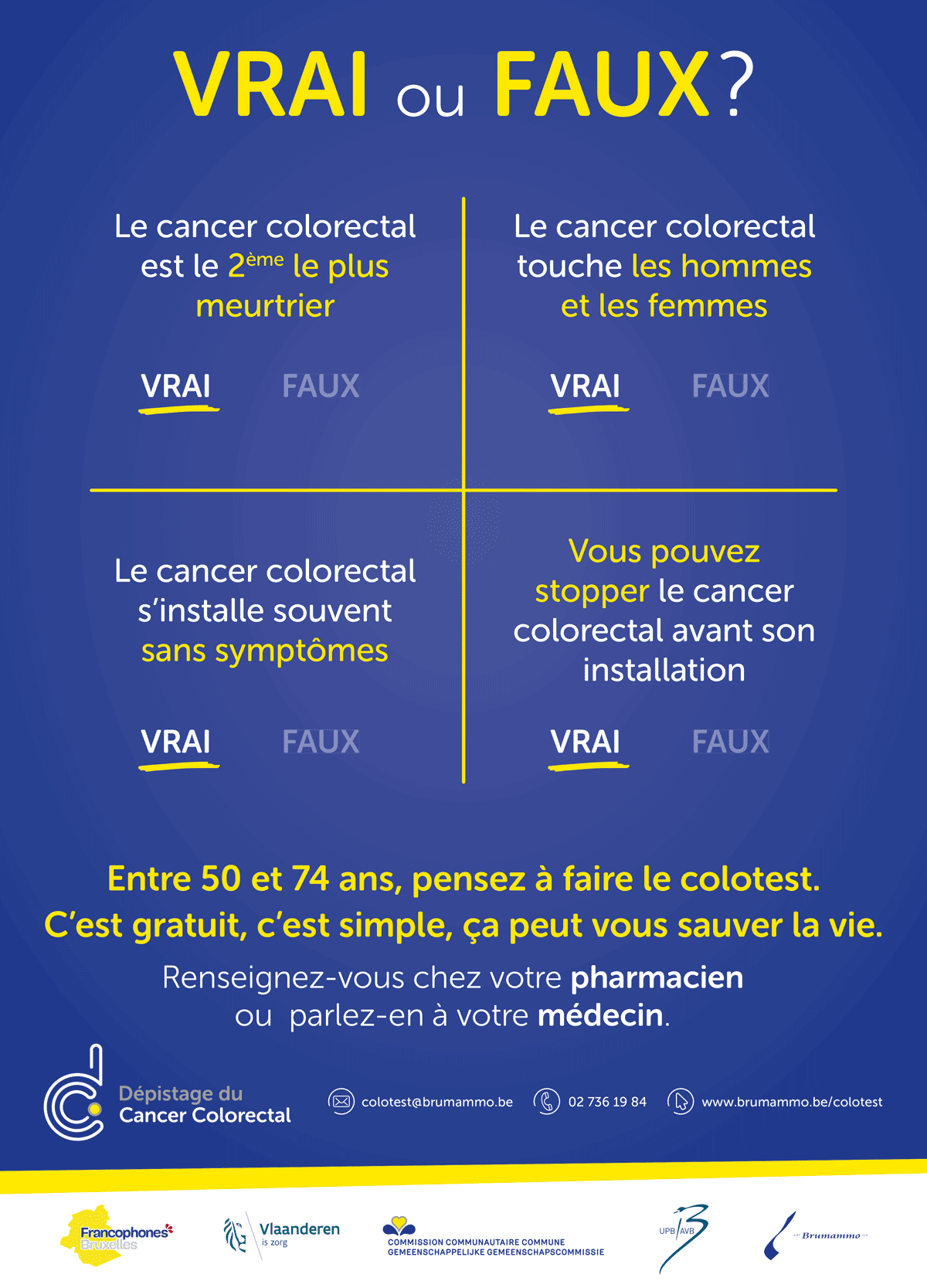 Visuel de l'affiche de la campagne de dépistage du cancer colorectal
